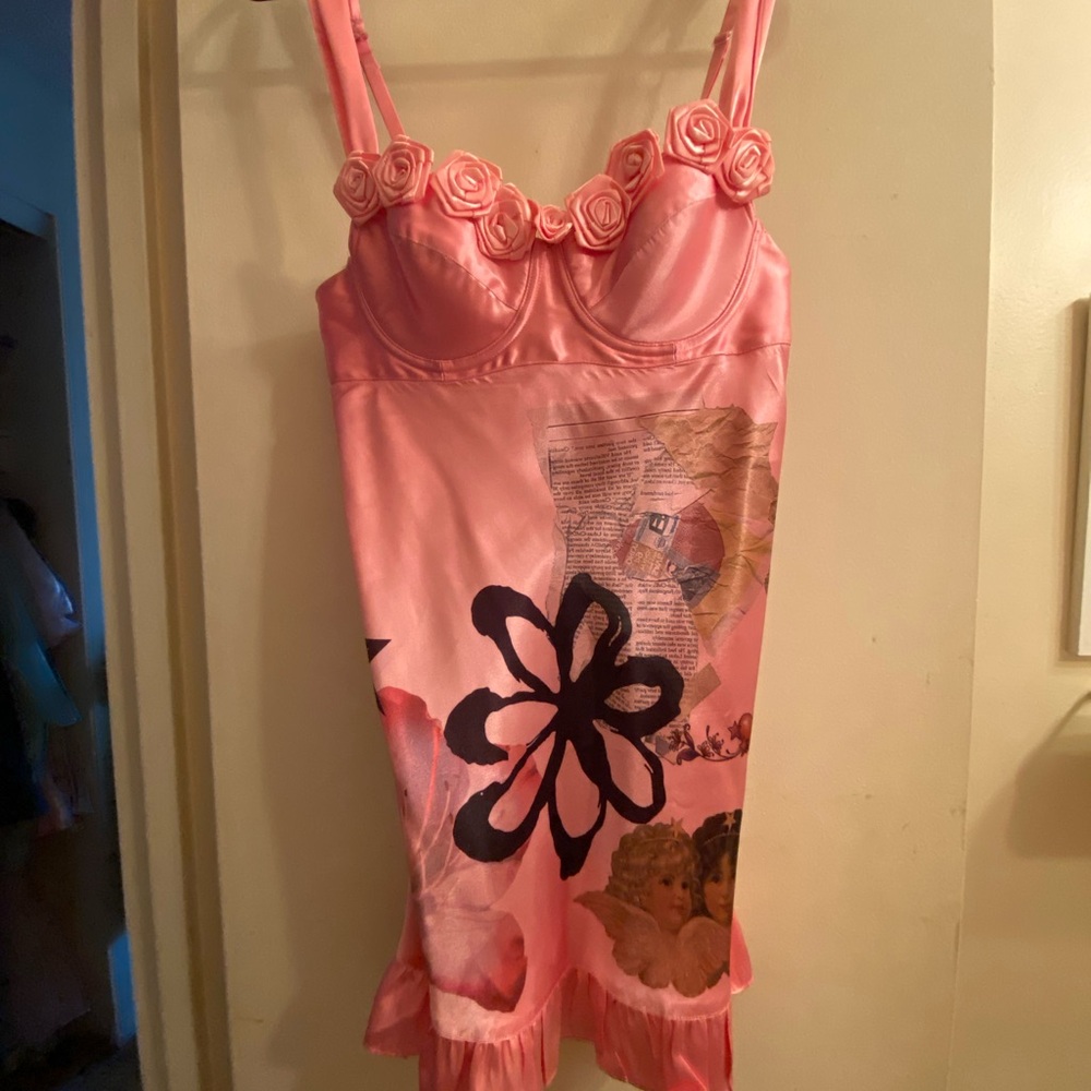 American Vintage Pink Floral Mini Dress